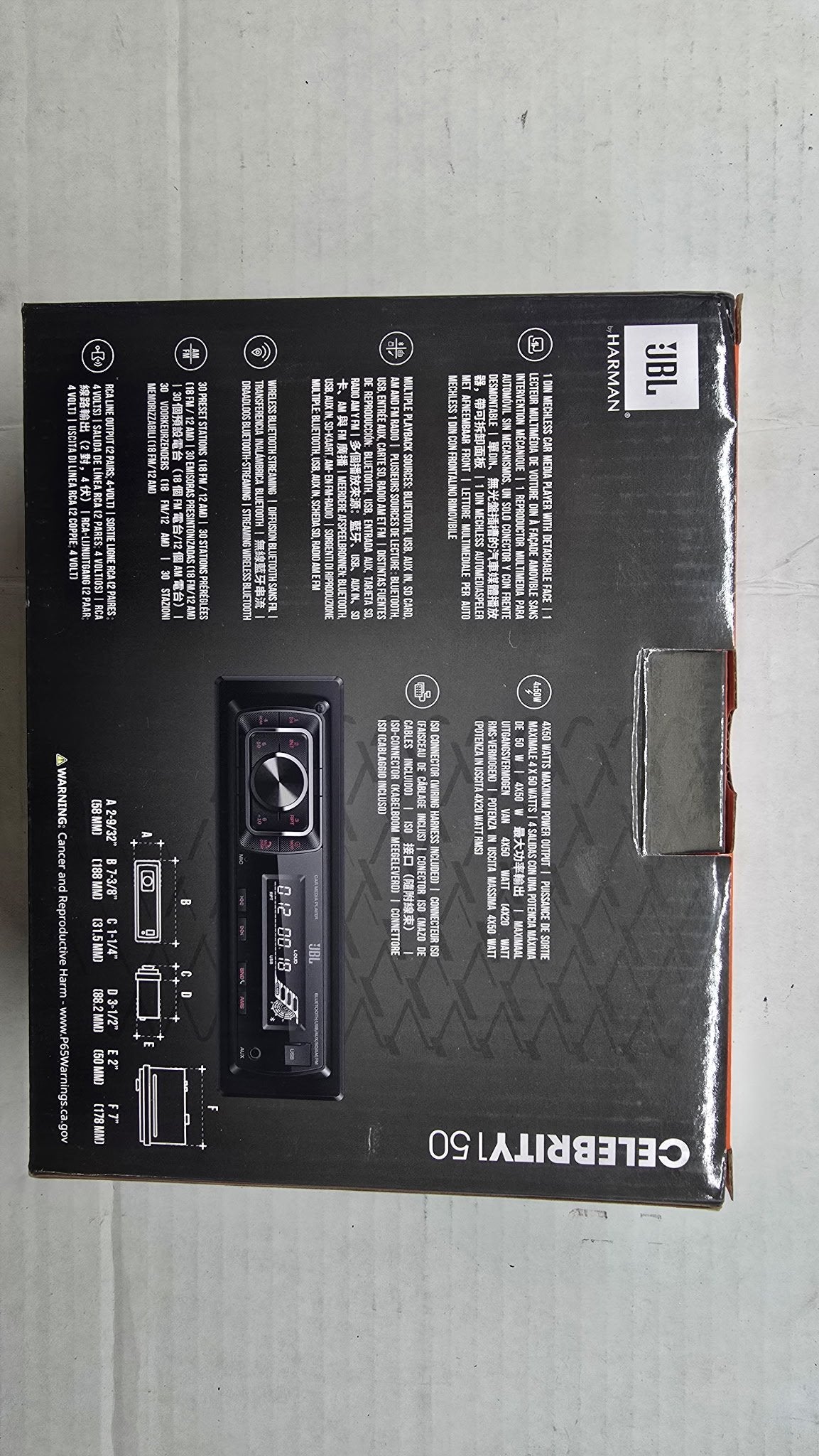JBL Celebrity 150 — box specs